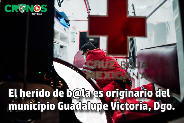 Originario de Guadalupe Victoria herido de bala por un desconocido
