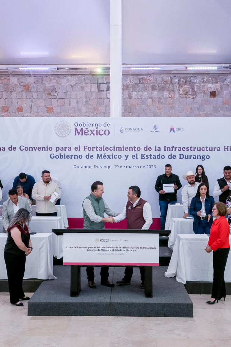 Durango avanza en infraestructura de agua y drenaje con trabajo conjunto entre estado, Federación y municipios