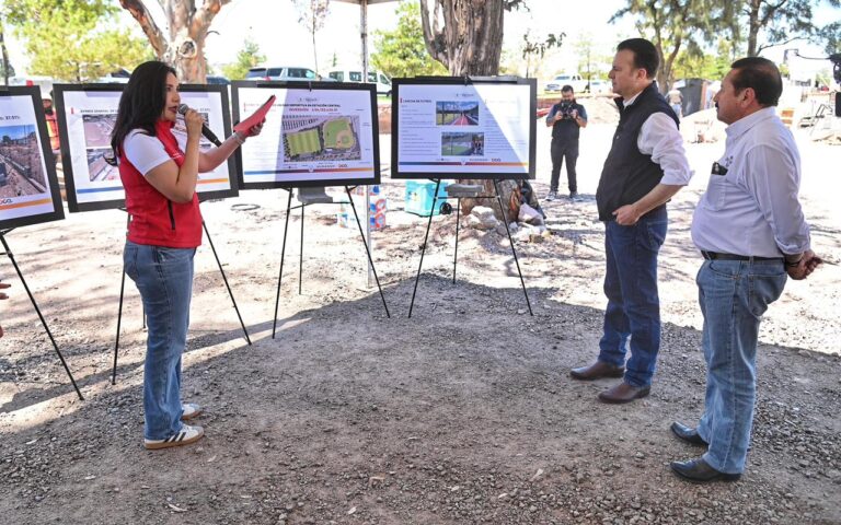 Con 75% de avance, el Gobierno del Estado continúa con la construcción de la Unidad Deportiva Estación Central; estará lista en los próximos meses